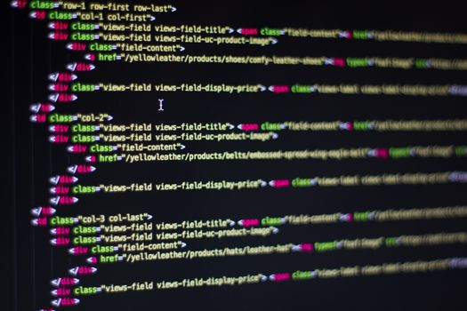 code on screen