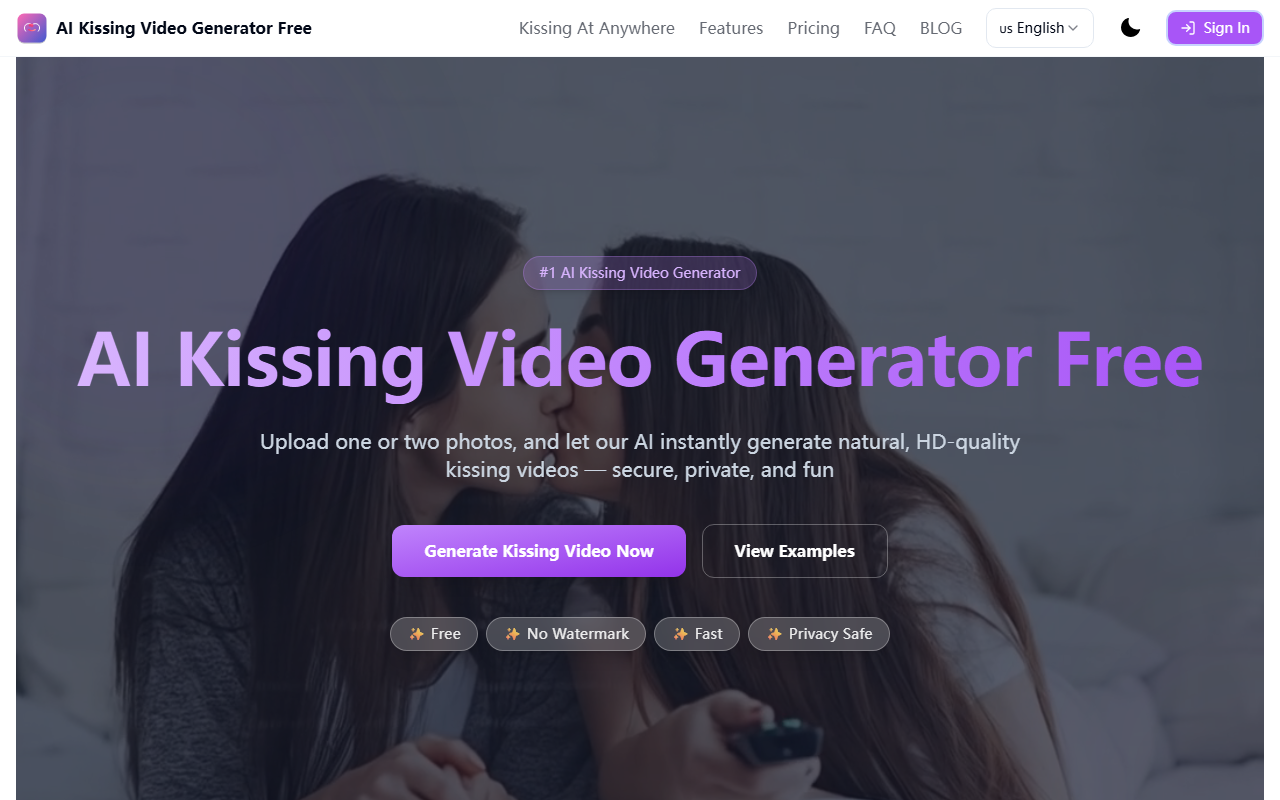 AI Kissing Video Generator screenshot