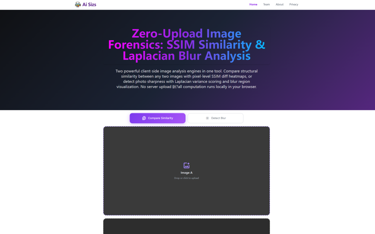 Ai Sizs Review: Free, Private Image Similarity & Blur Detection Tool