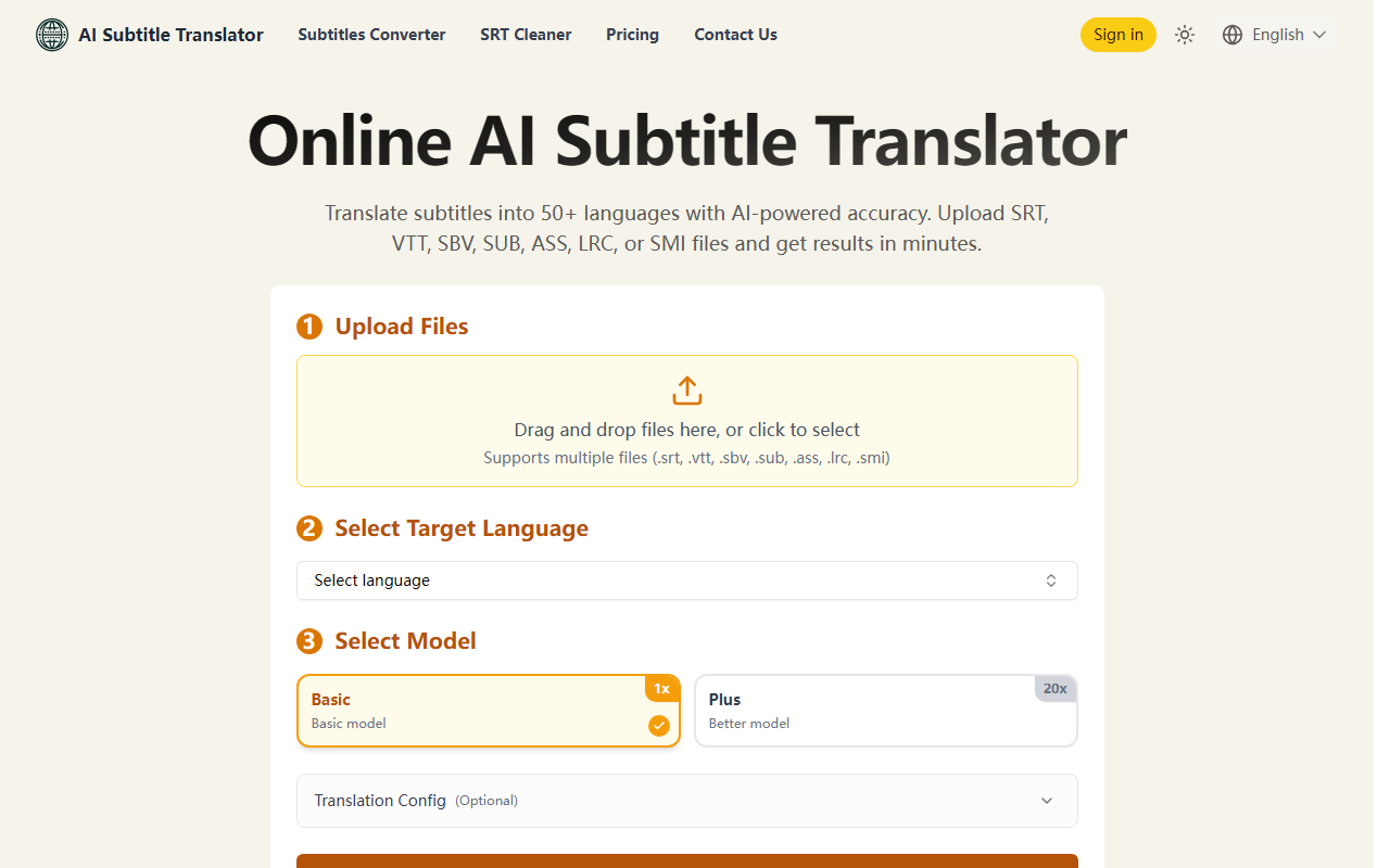 AI Subtitle Translator screenshot