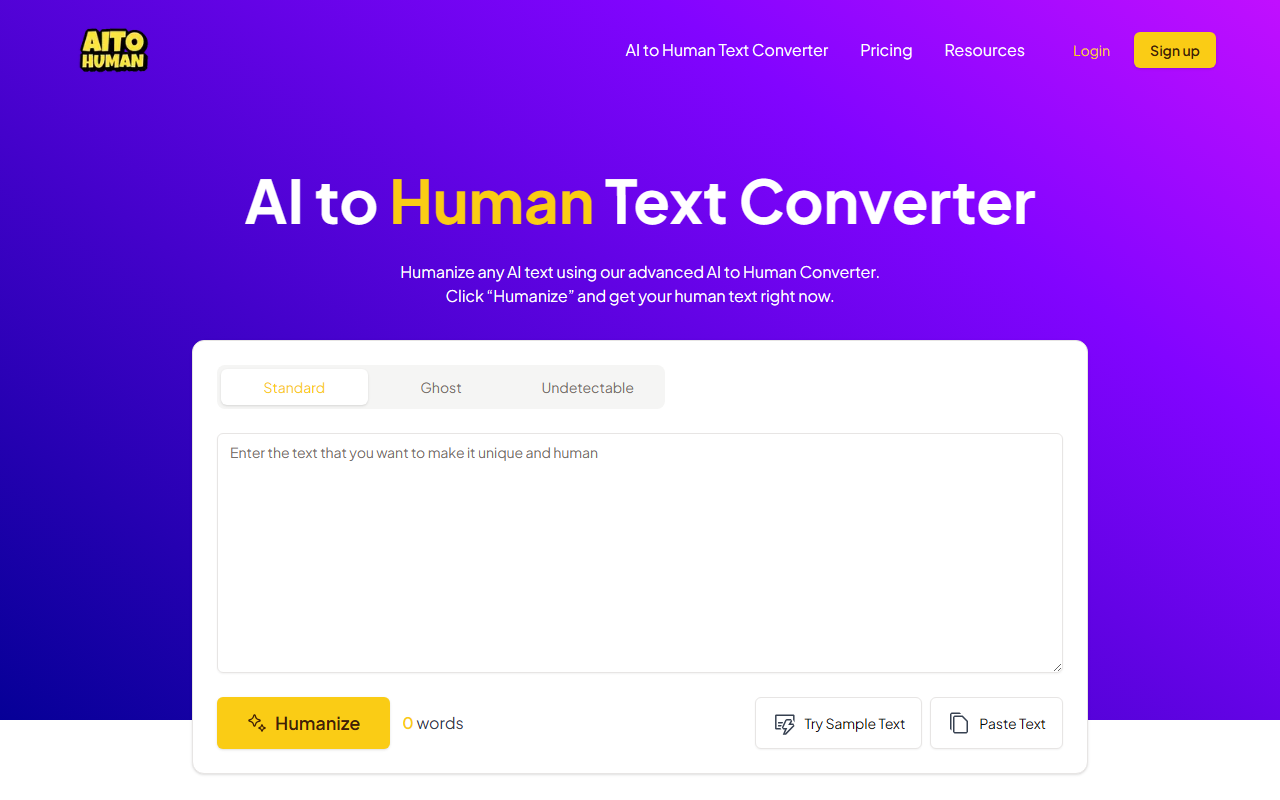 AItoHuman.AI screenshot