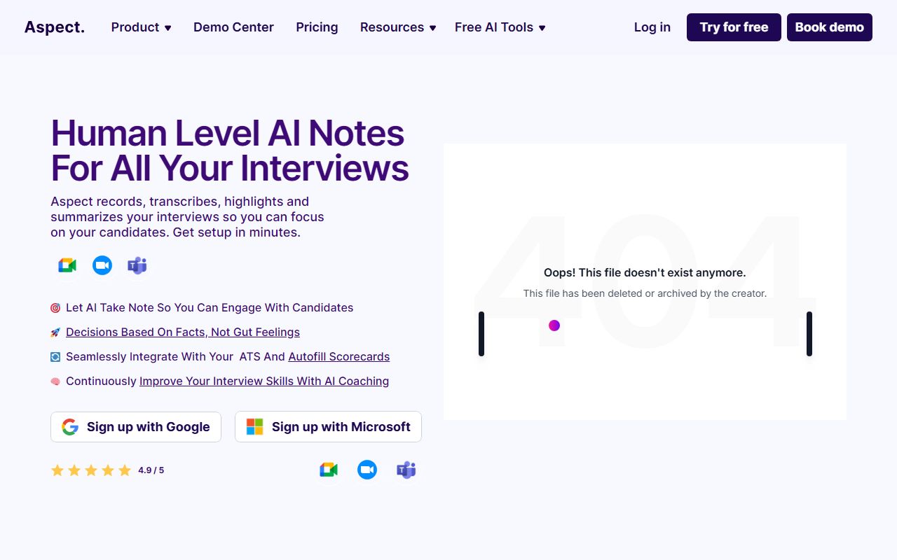 Aspect screenshot