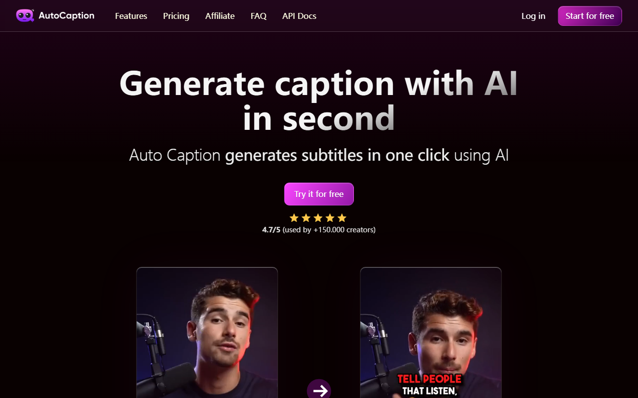 Auto Caption screenshot