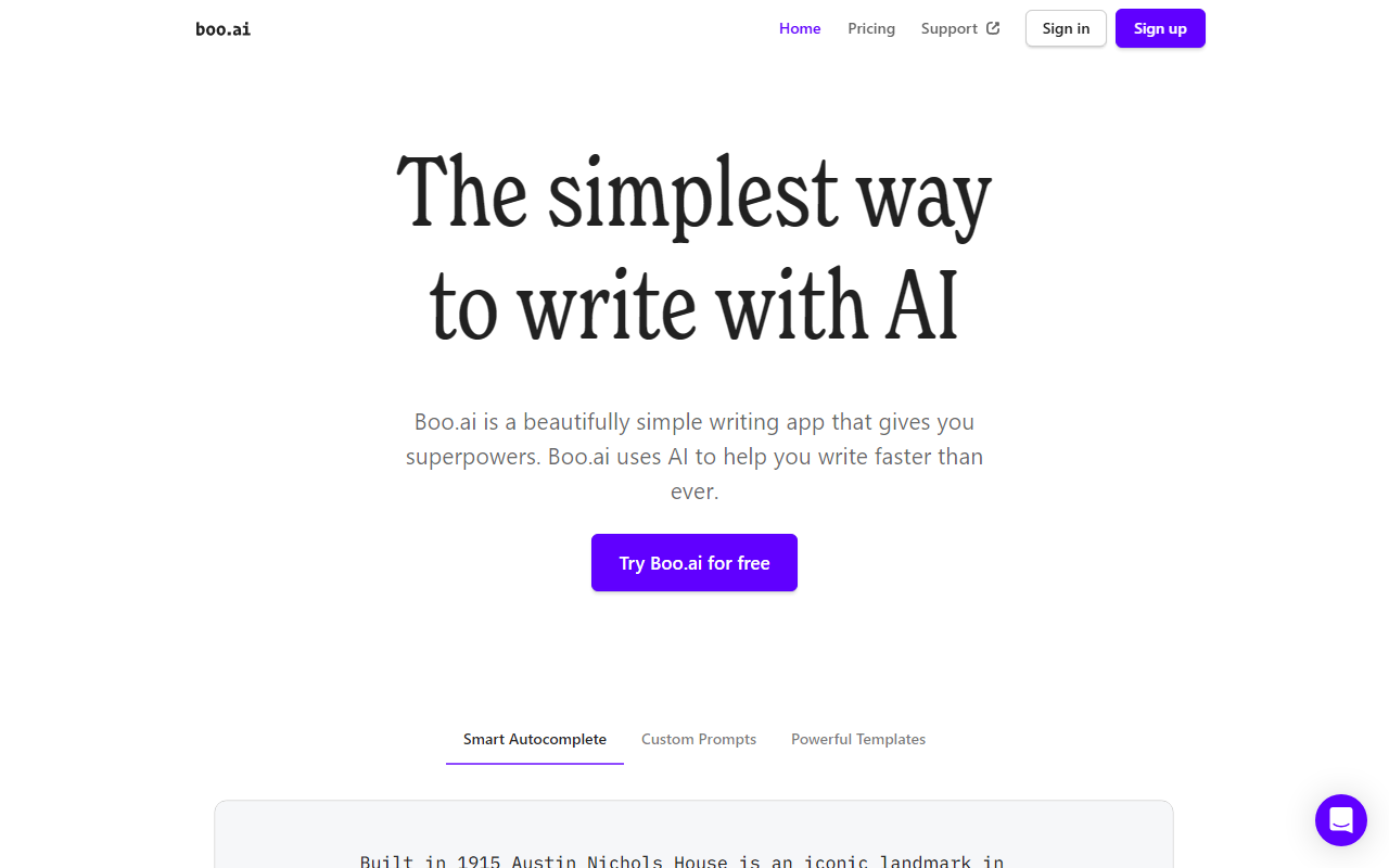 Boo.ai screenshot
