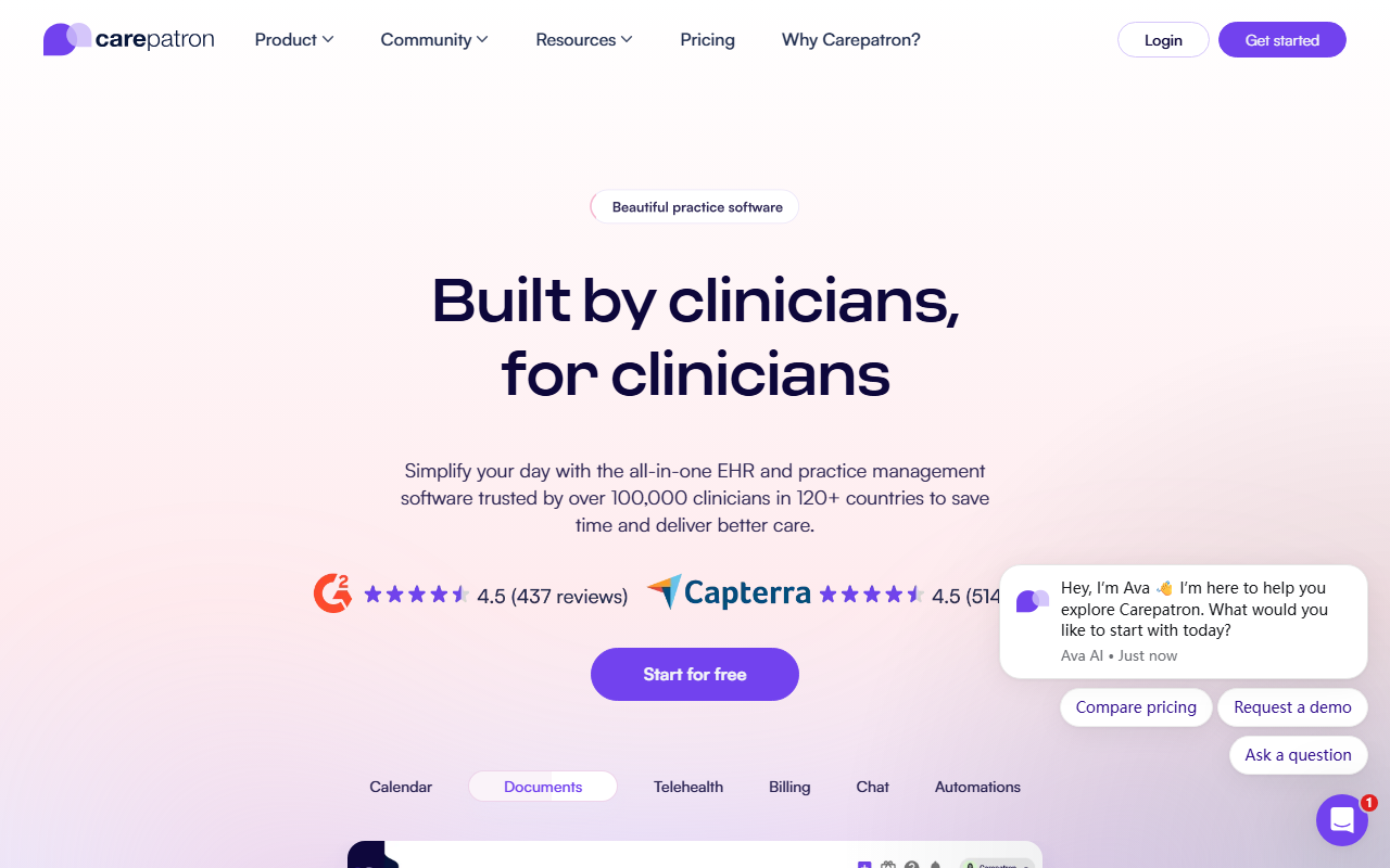 Carepatron screenshot