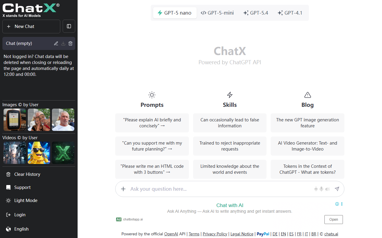 ChatX screenshot