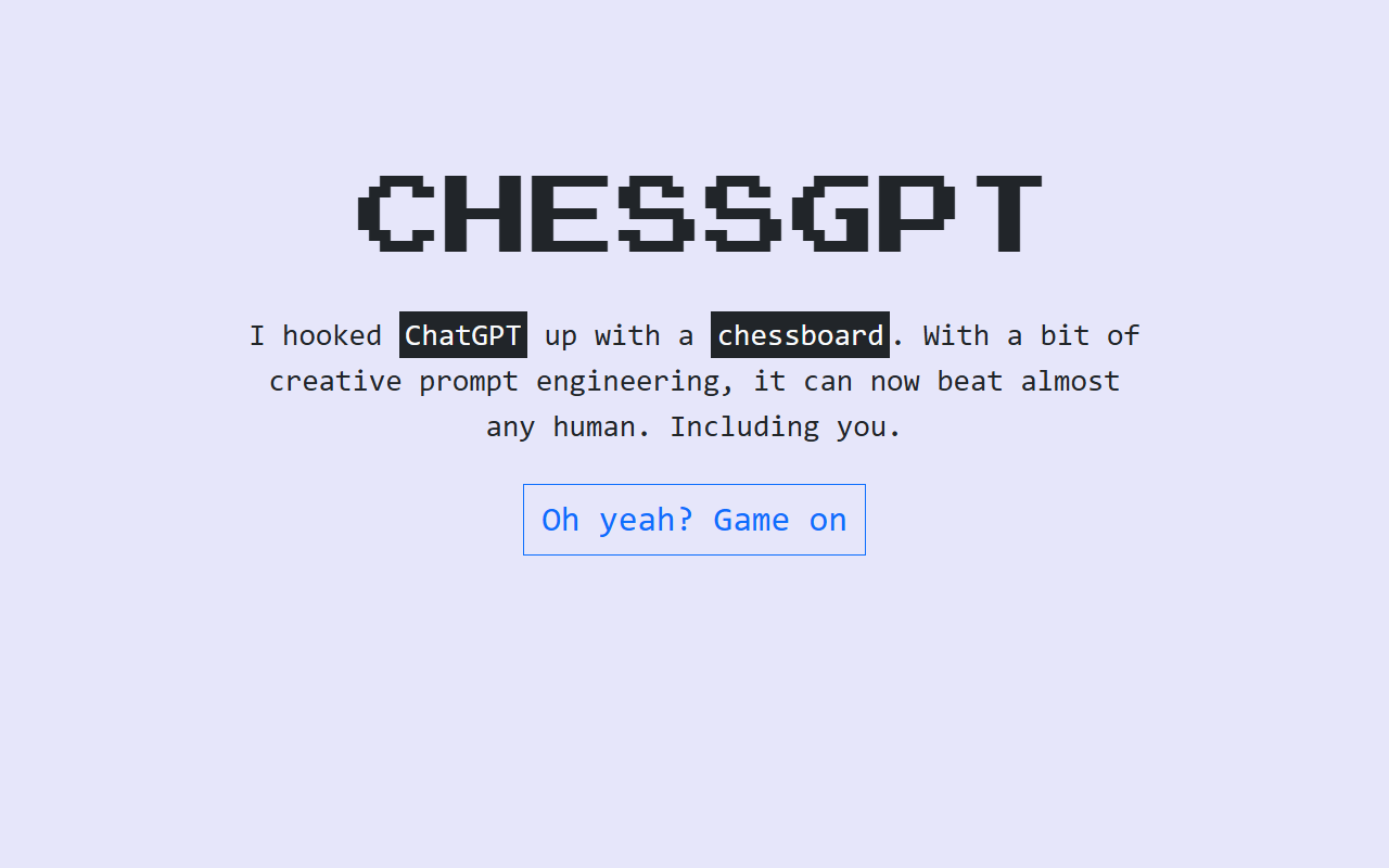 ChessGPT screenshot