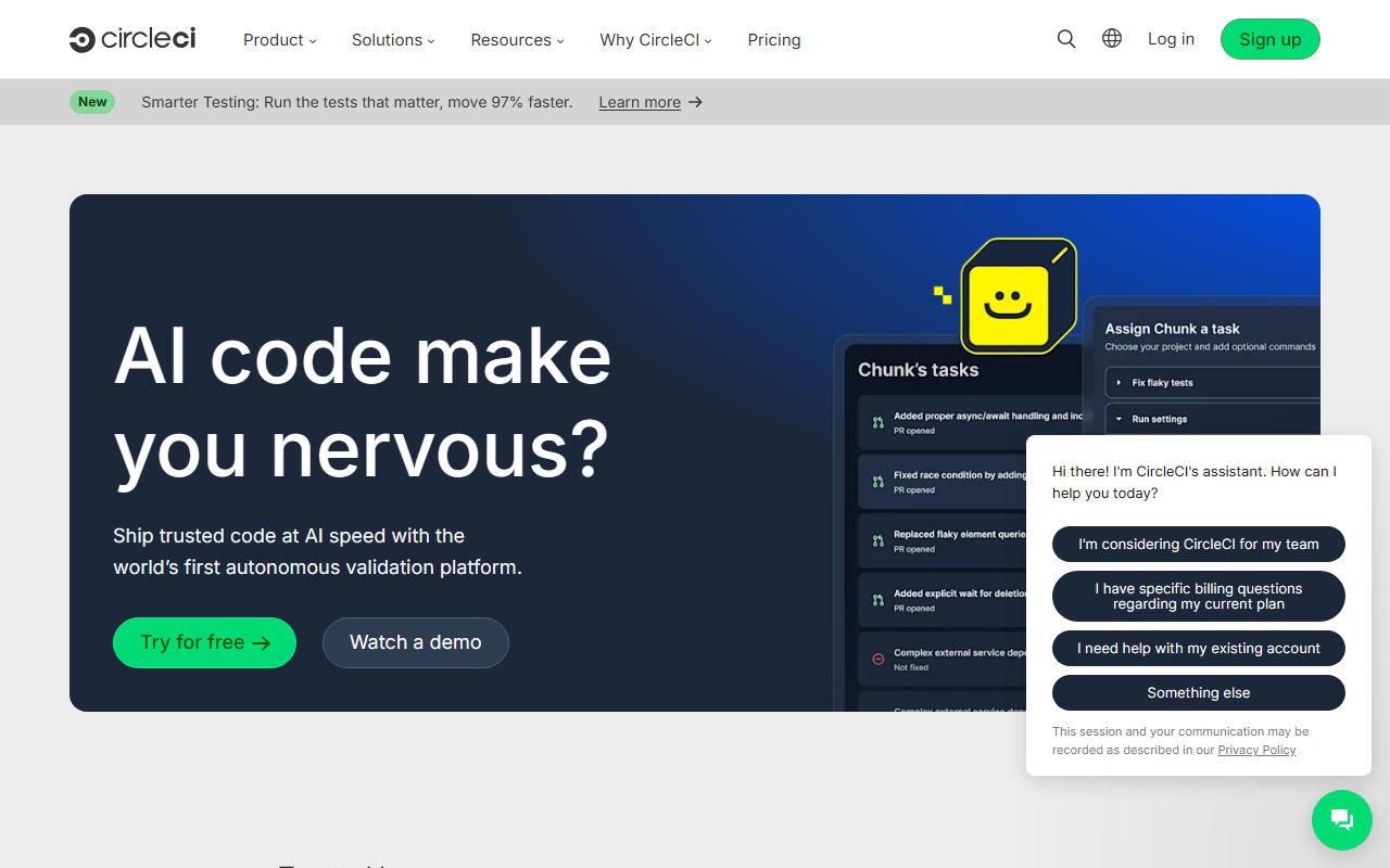 CircleCI screenshot