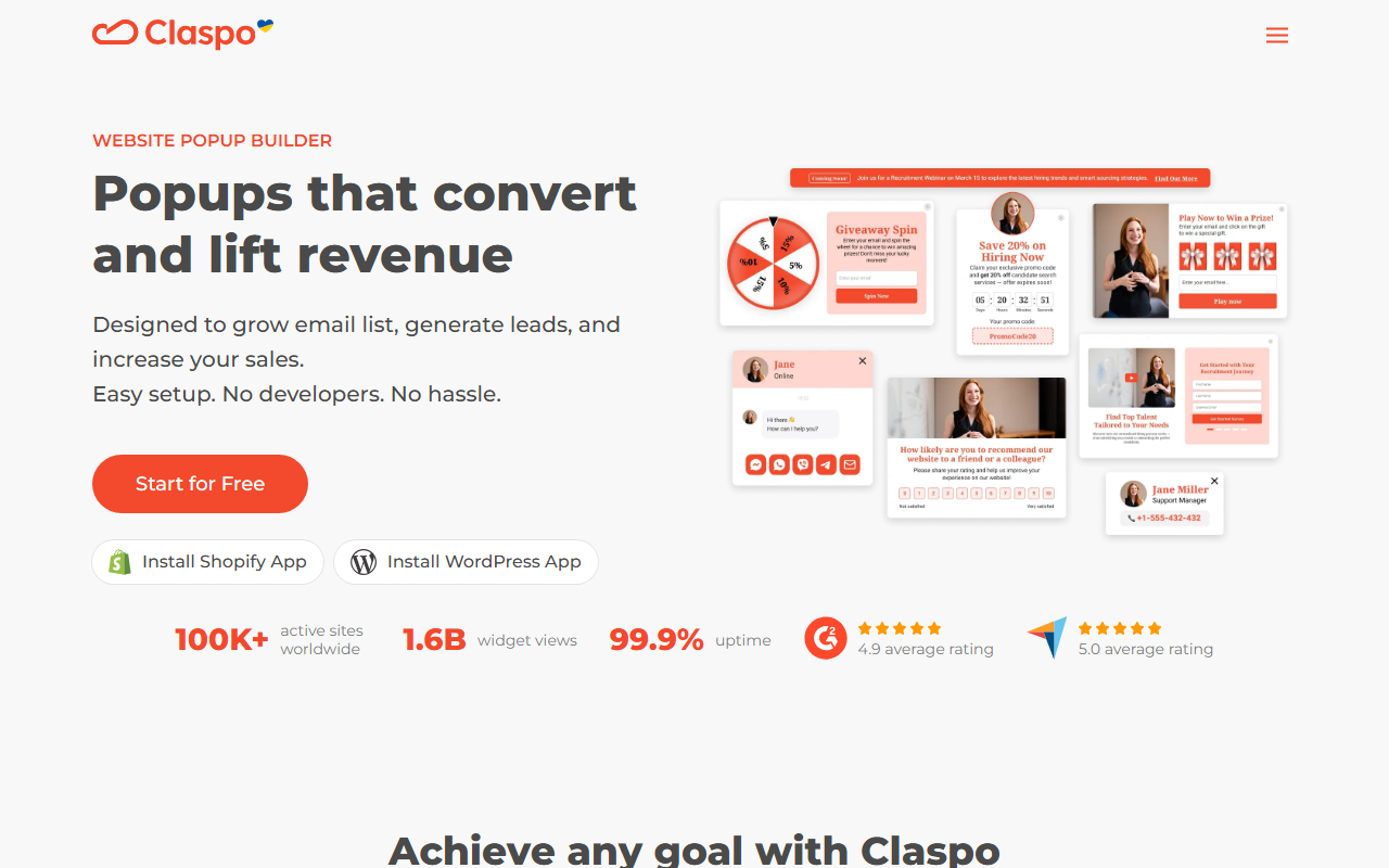 Claspo screenshot