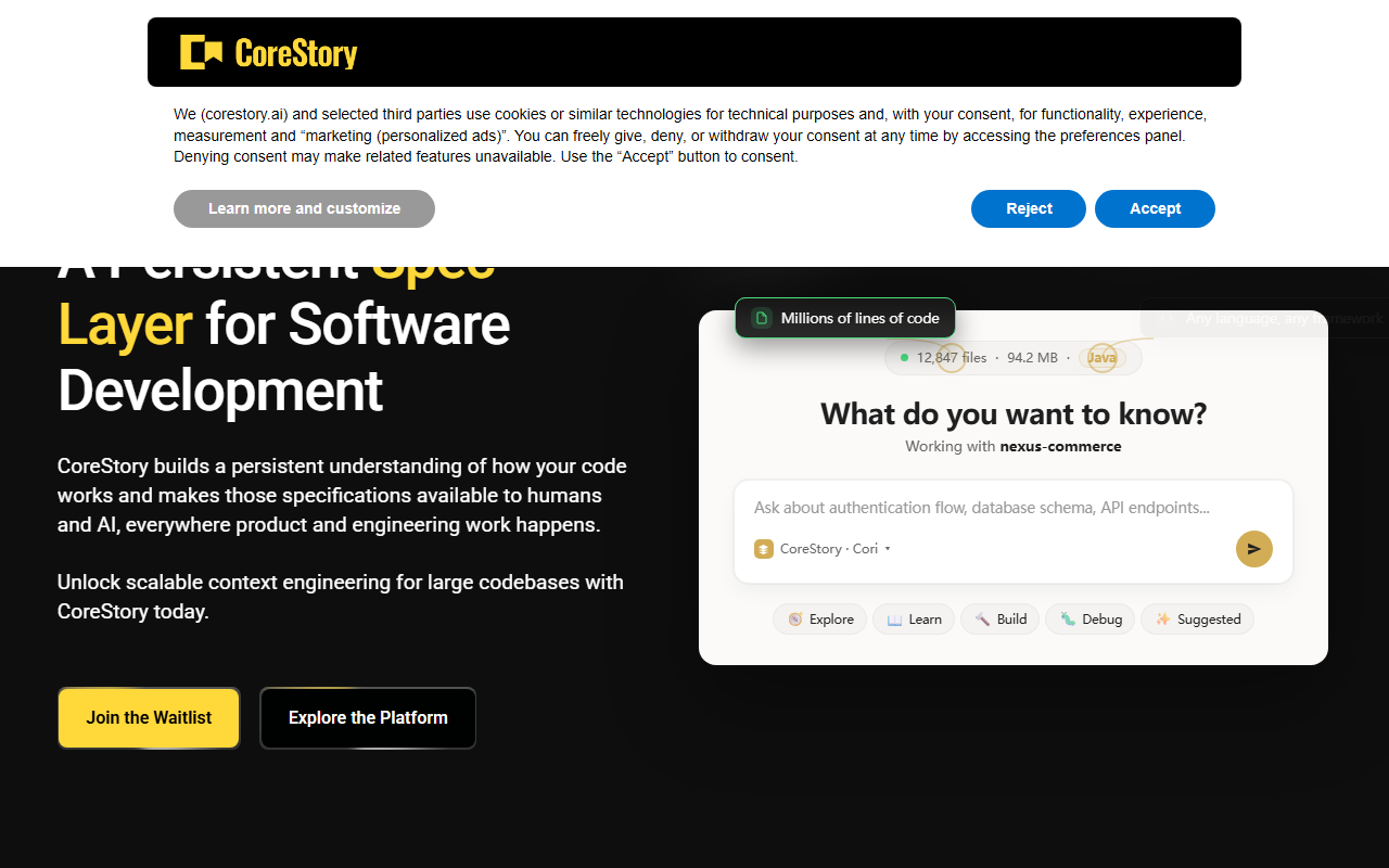CoreStory screenshot