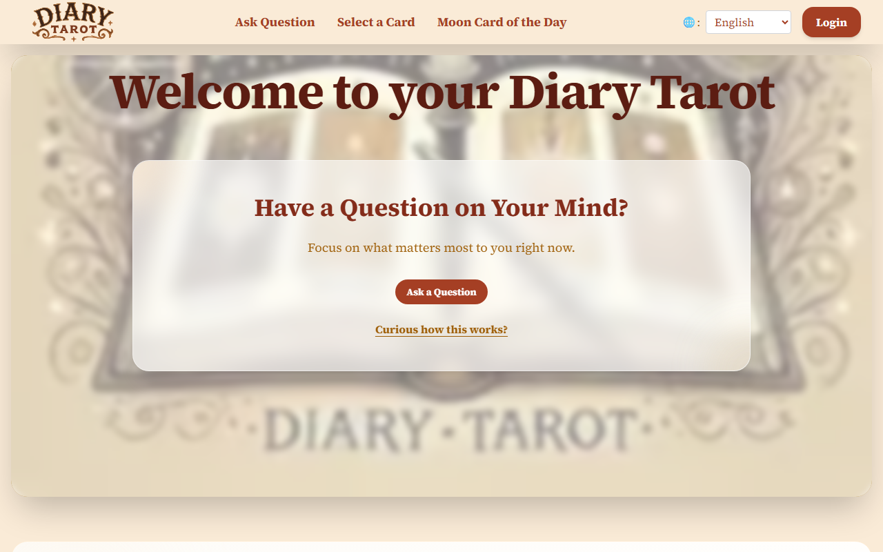 Diary Tarot screenshot