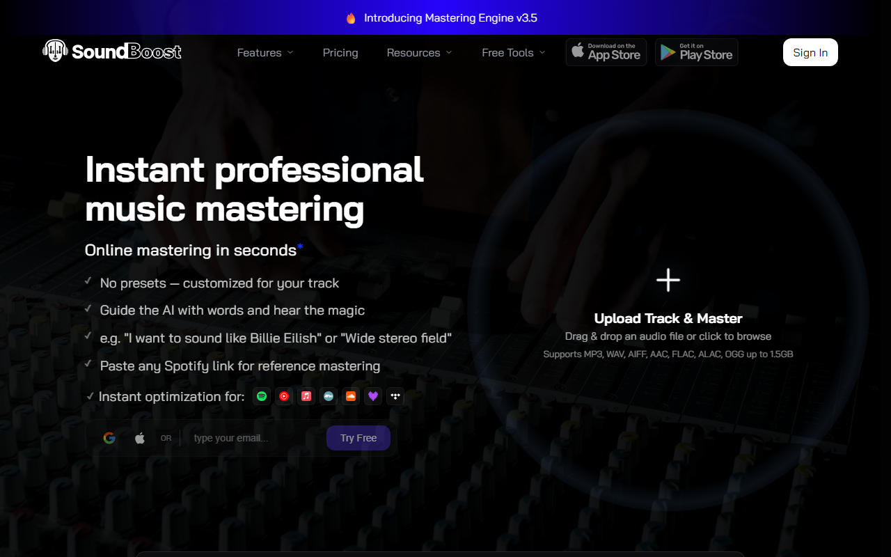 SoundBoost.ai screenshot