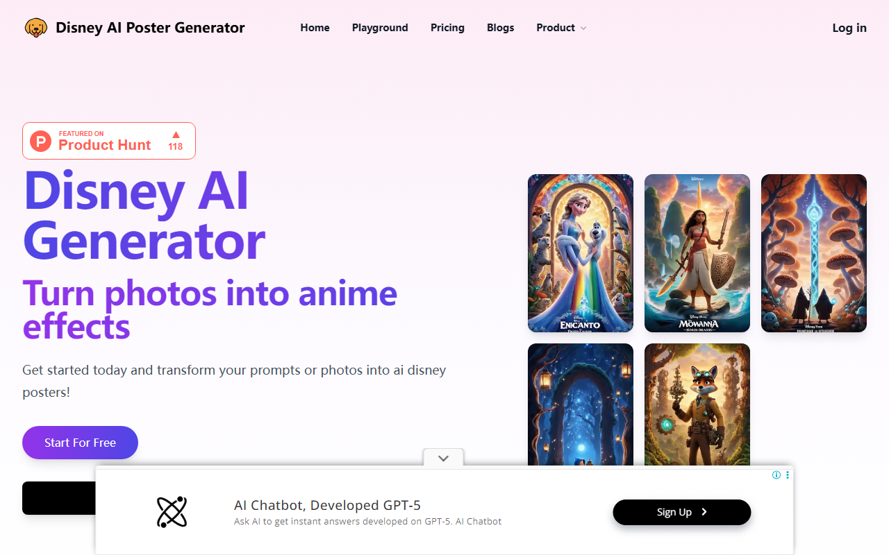 Disney AI Poster screenshot