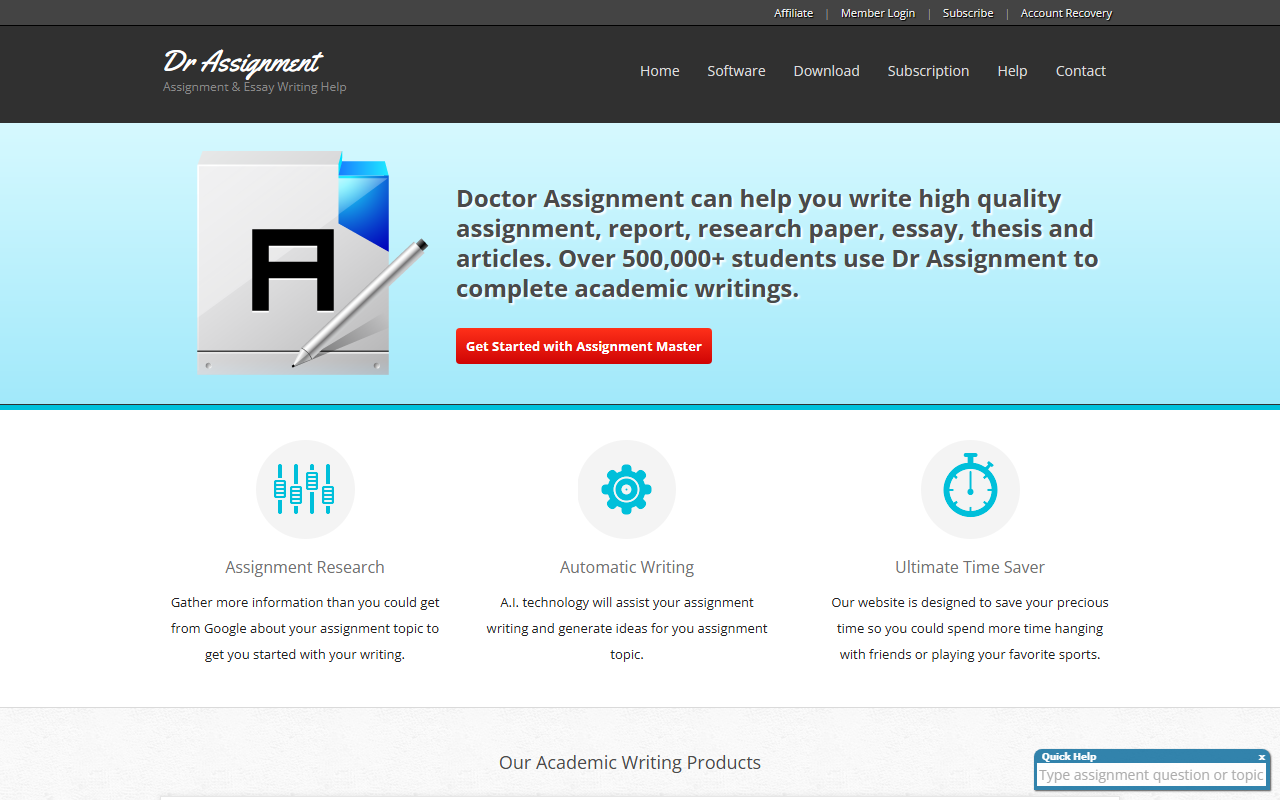 Dr Assignment screenshot