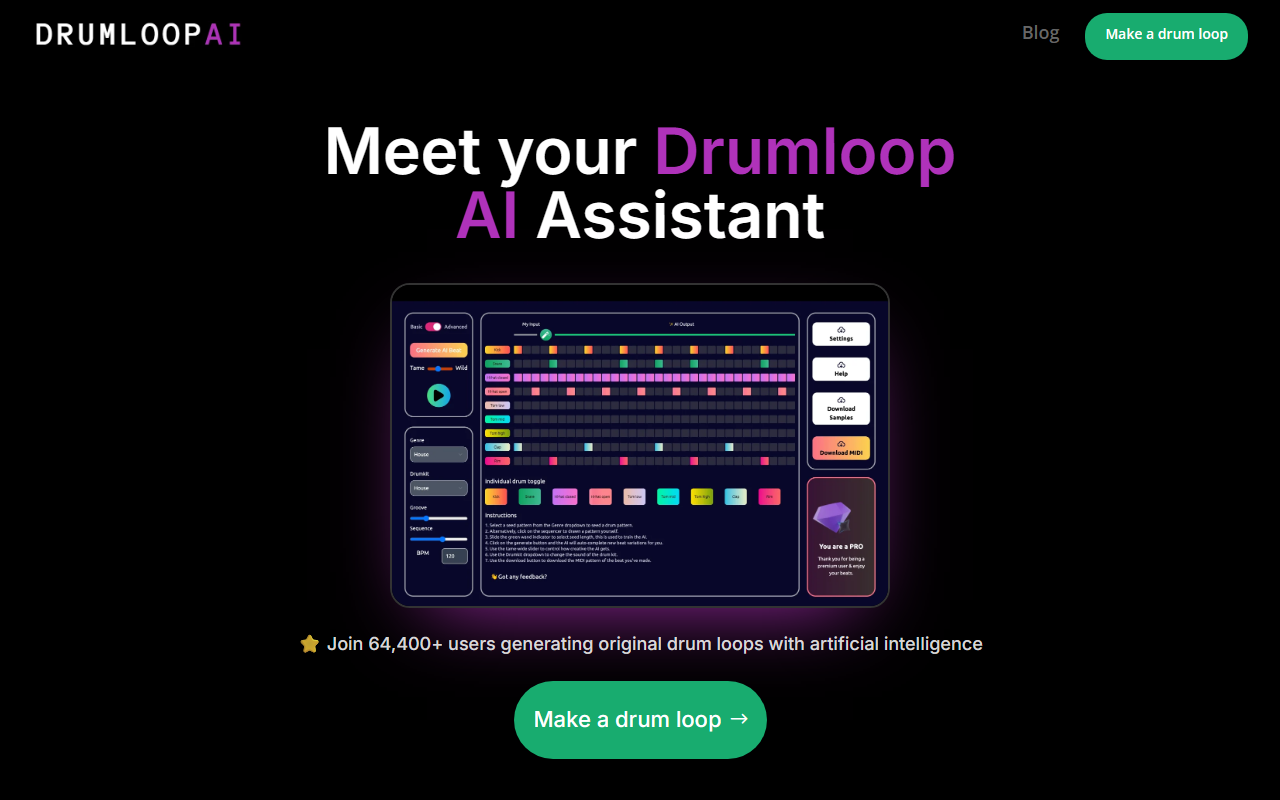 Drumloop AI screenshot