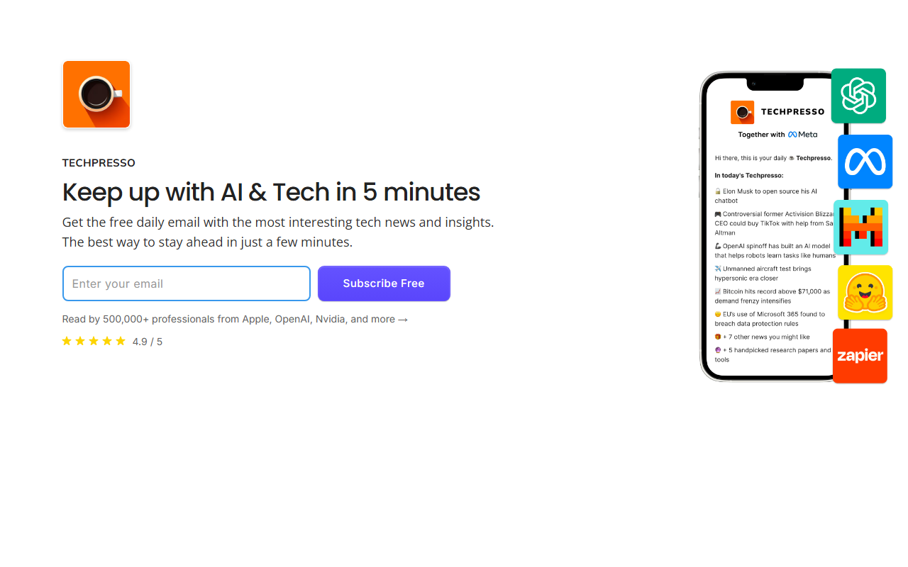 Techpresso screenshot