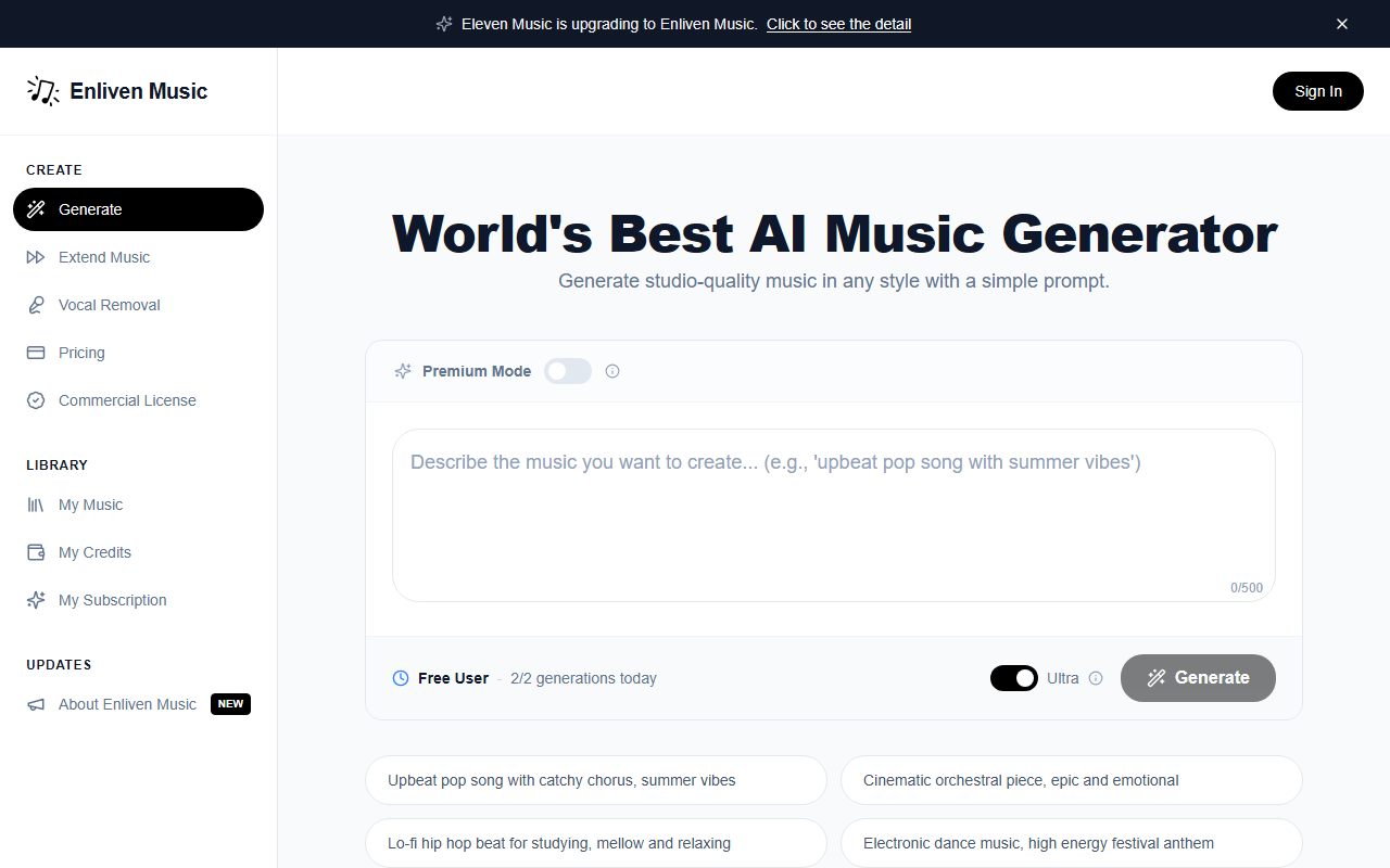 Eleven Music screenshot