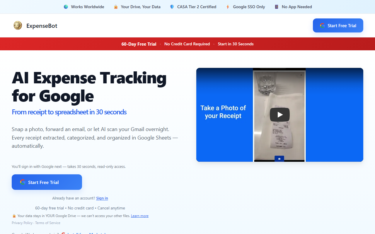 ExpenseBot screenshot