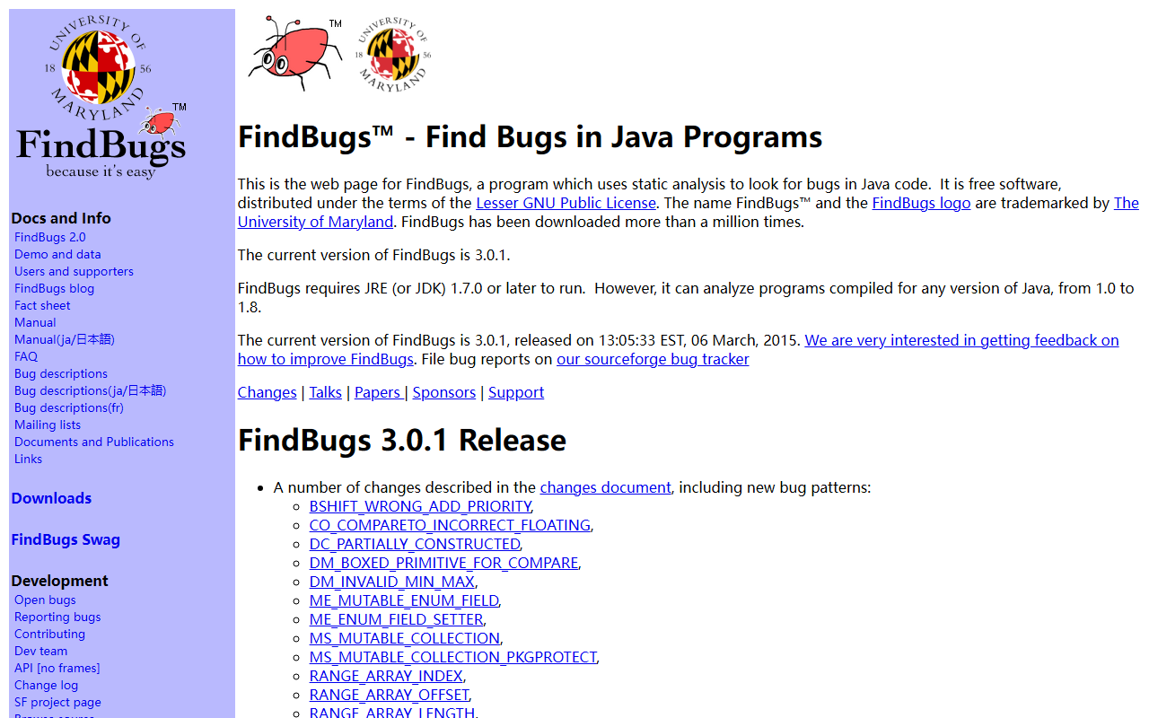 FindBugs screenshot