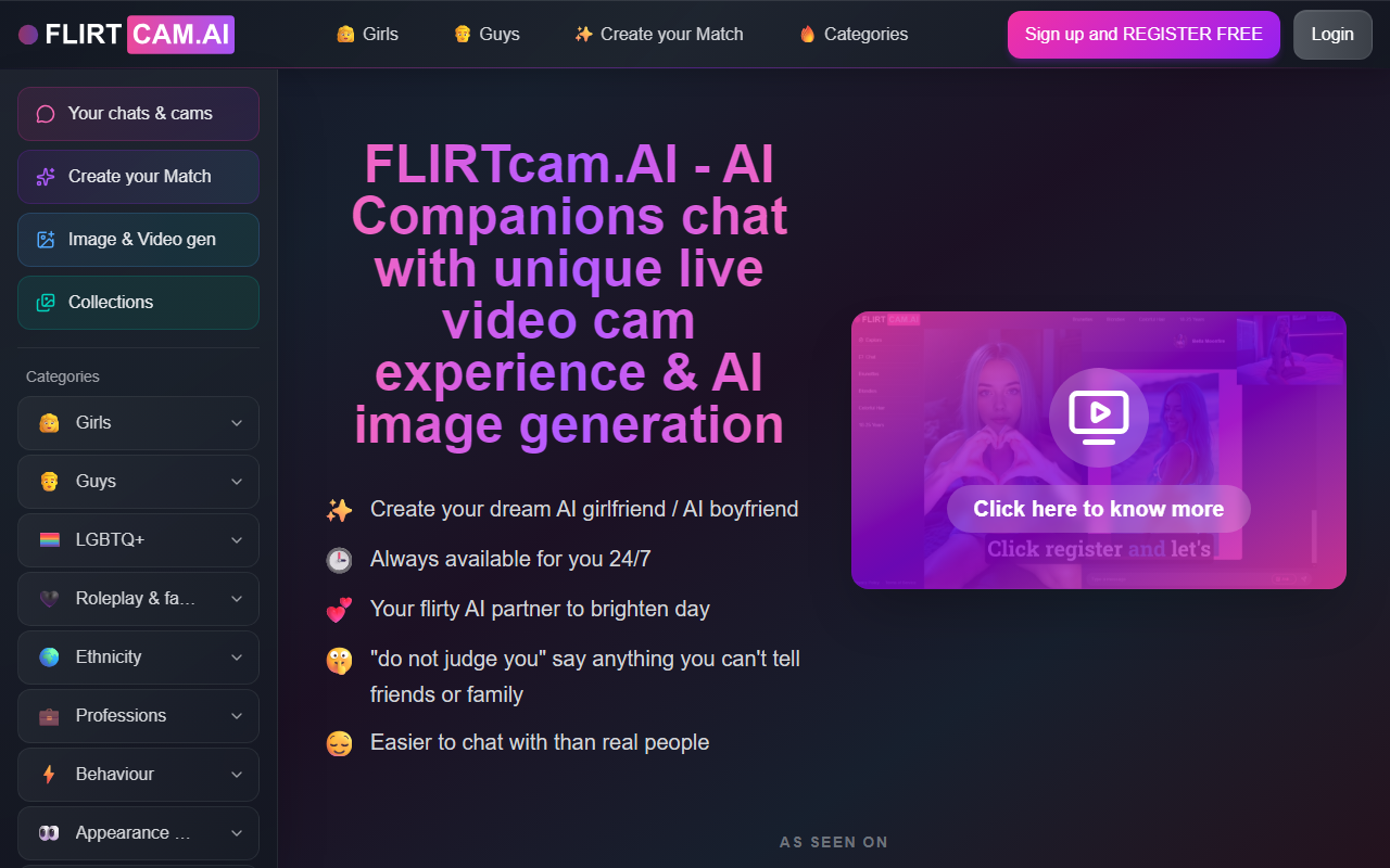 FLIRTcam.AI screenshot
