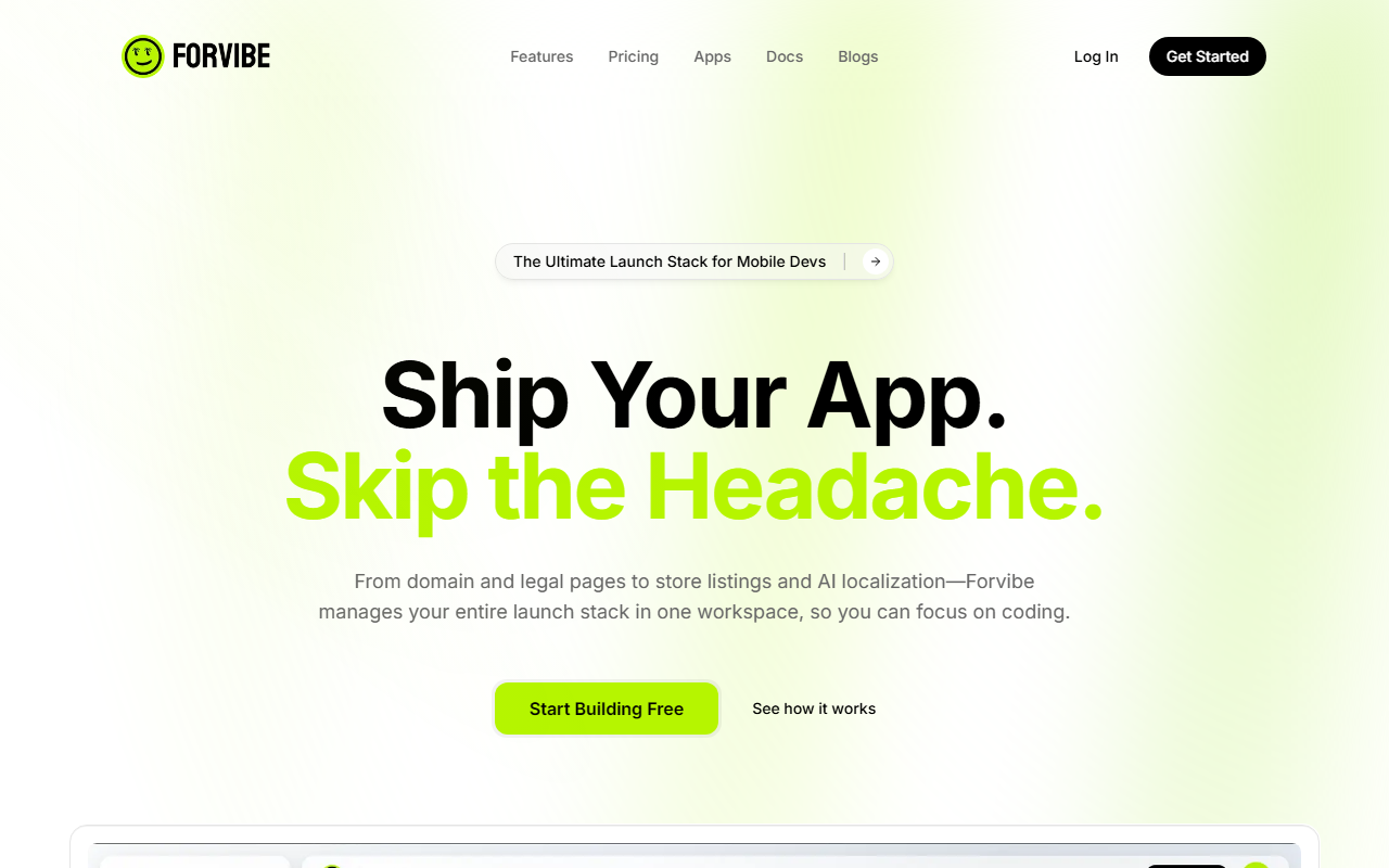 Forvibe screenshot