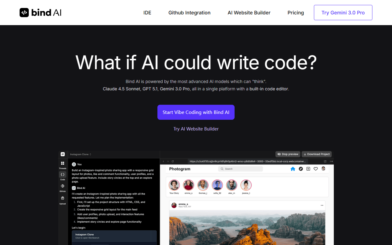 Bind AI screenshot