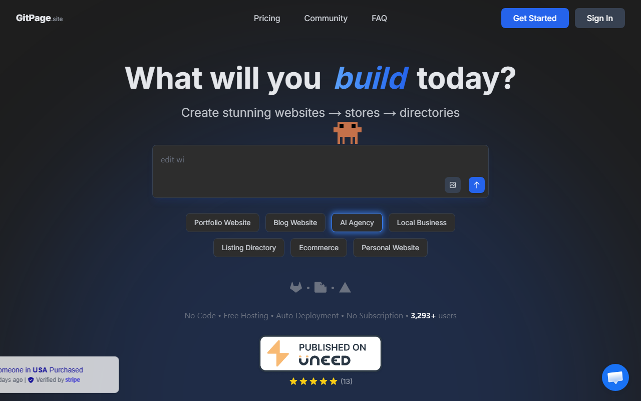 GitPage screenshot