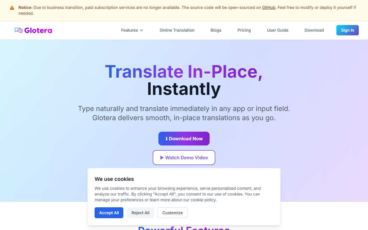Glotera AI screenshot