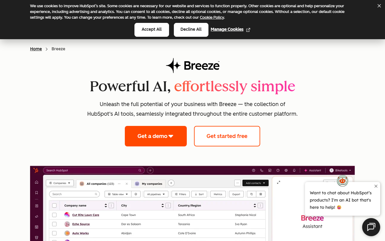HubSpot screenshot