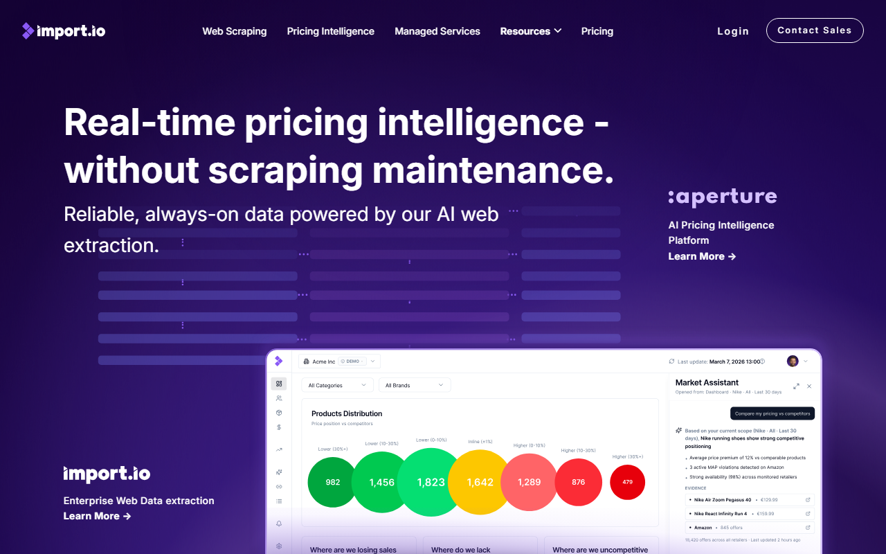 Import.io screenshot
