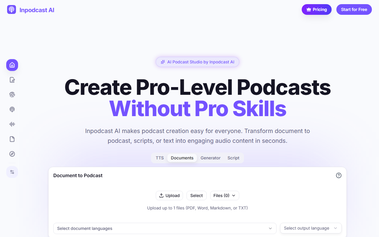 Inpodcast AI screenshot