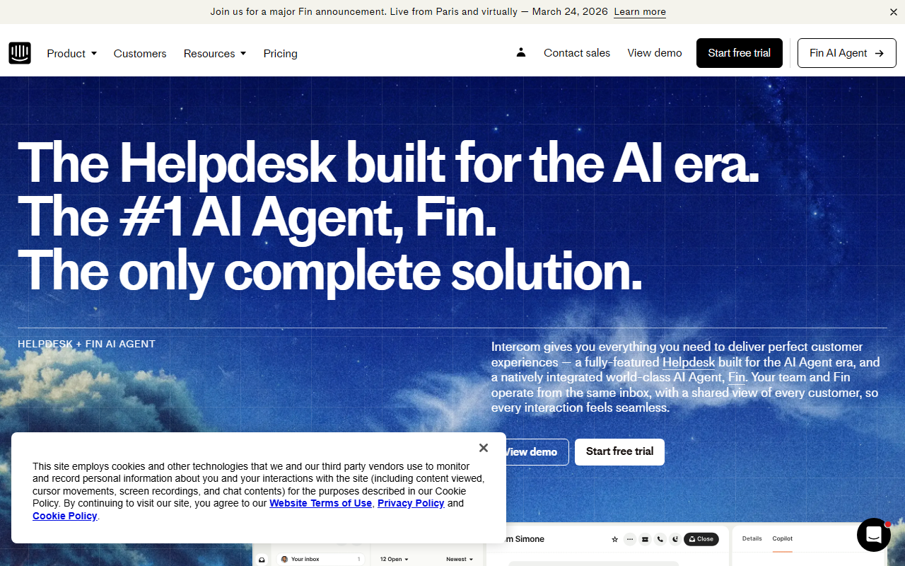 Intercom screenshot
