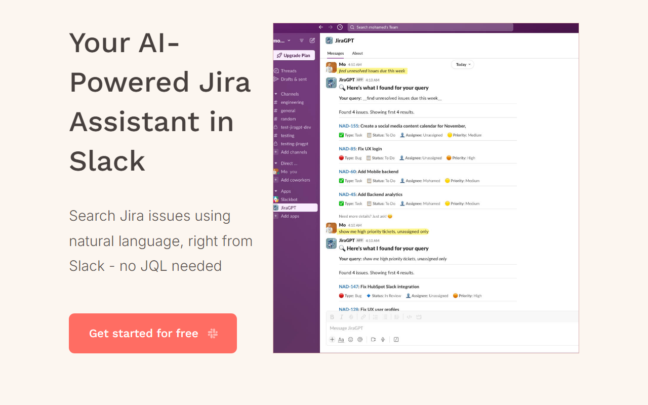JiraGPT screenshot