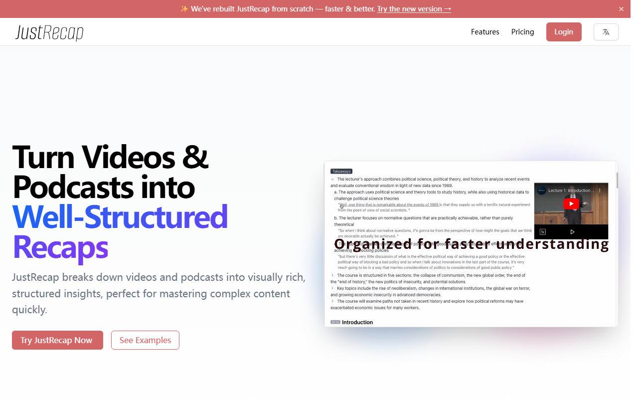 JustRecap screenshot
