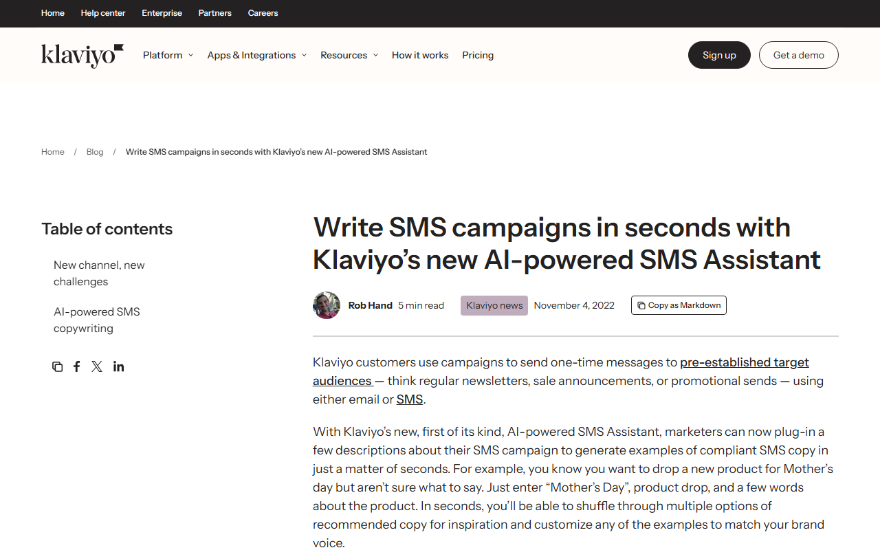 Klaviyo screenshot