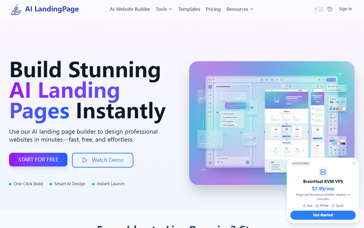 Landing Page screenshot