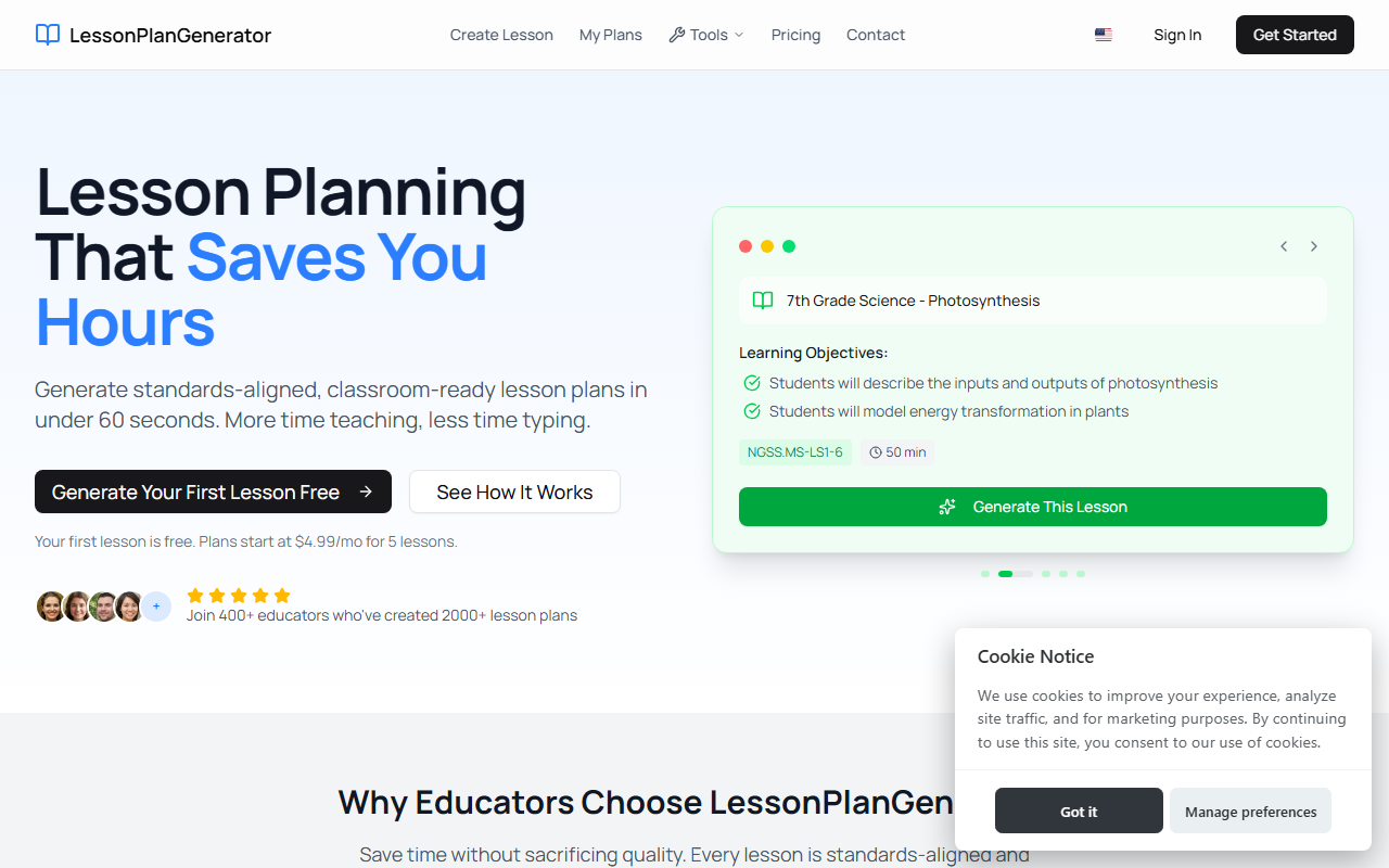 LessonPlanGenerator screenshot