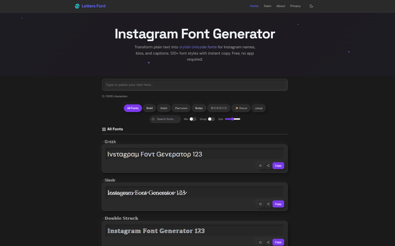Letters Font screenshot