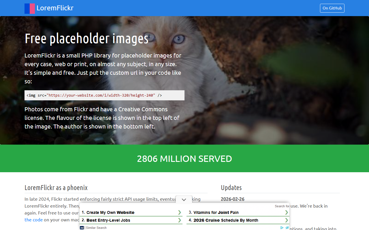 LoremFlickr screenshot