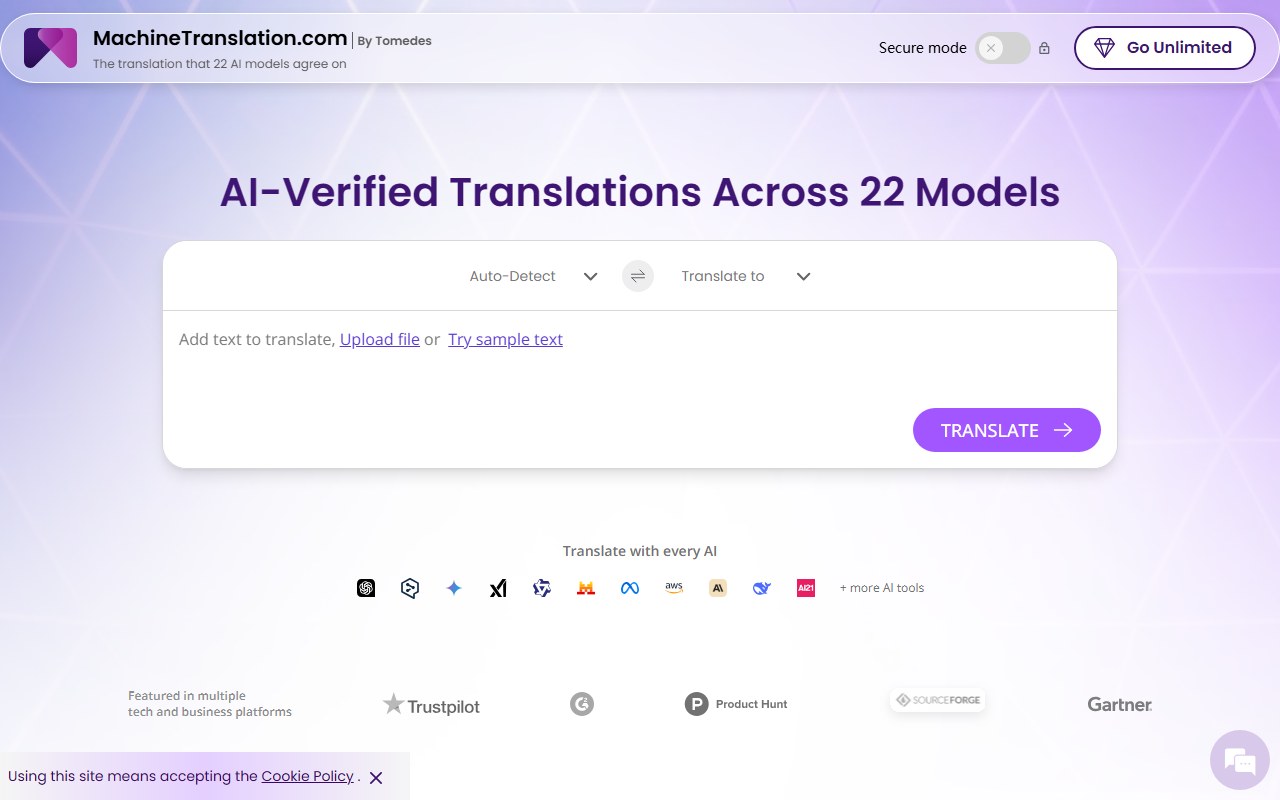 MachineTranslation.com screenshot