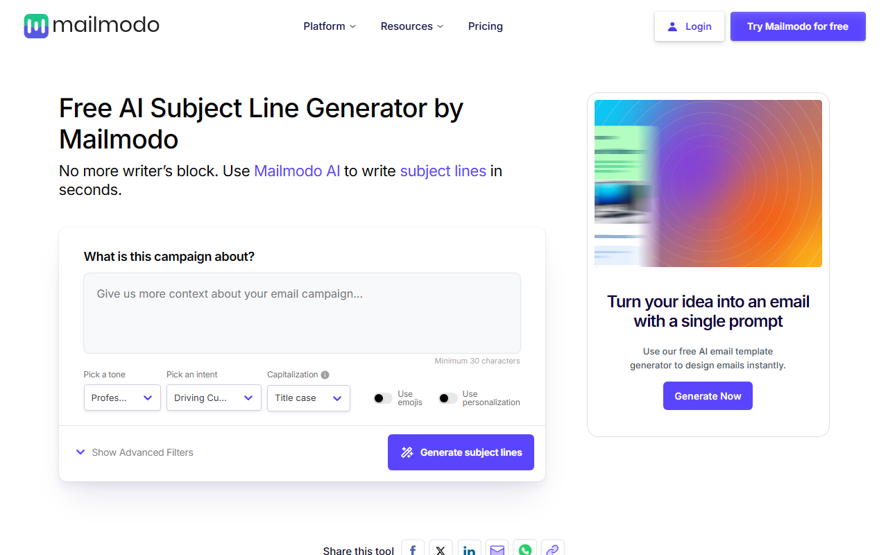 Mailmodo screenshot