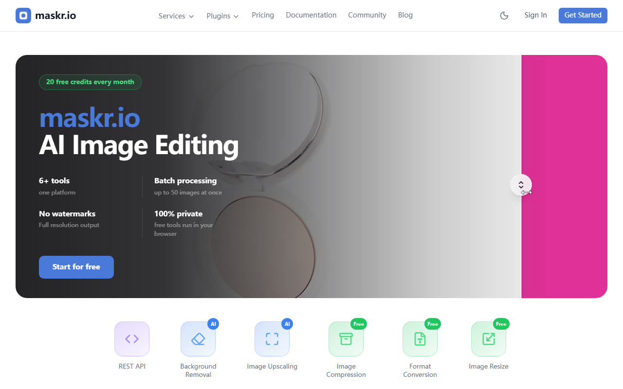 maskr.io screenshot