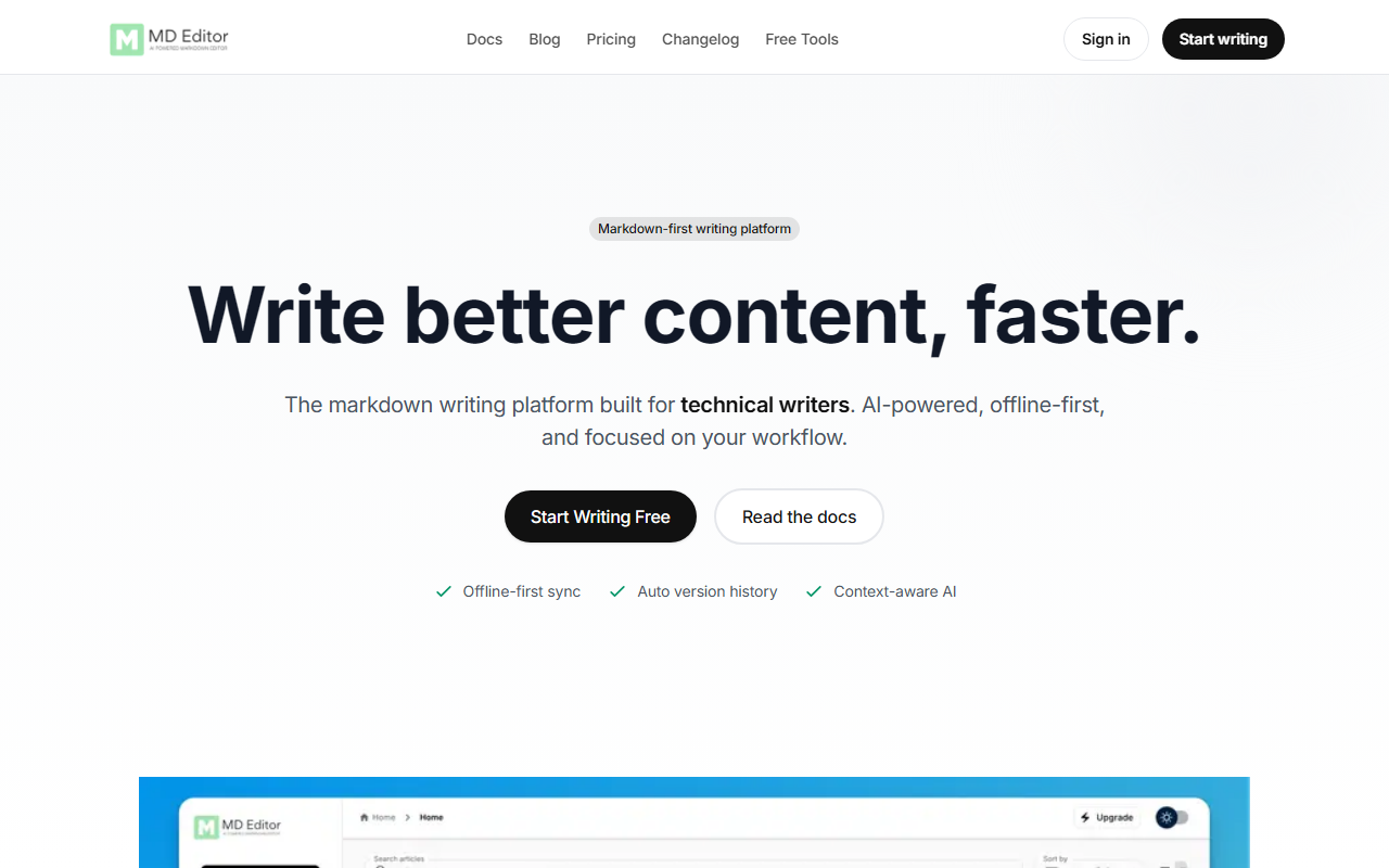MD Editor screenshot