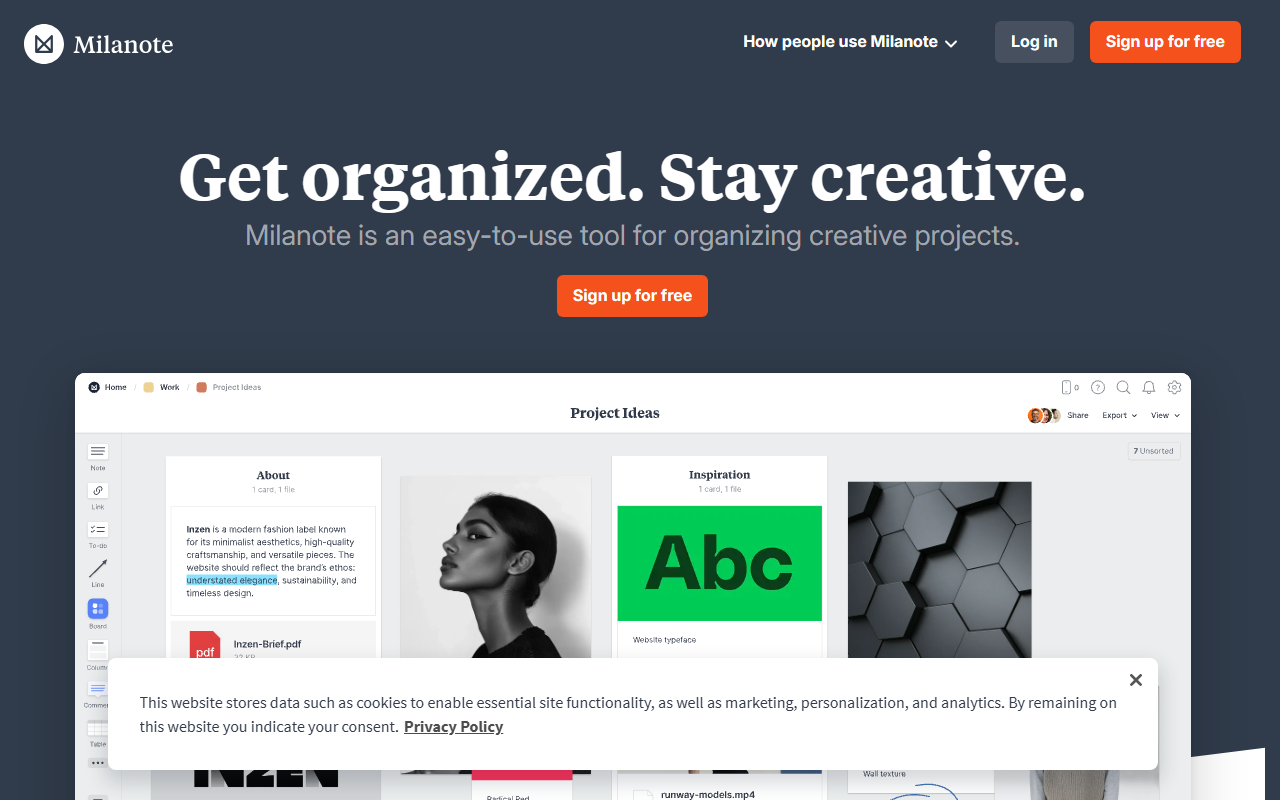 Milanote screenshot