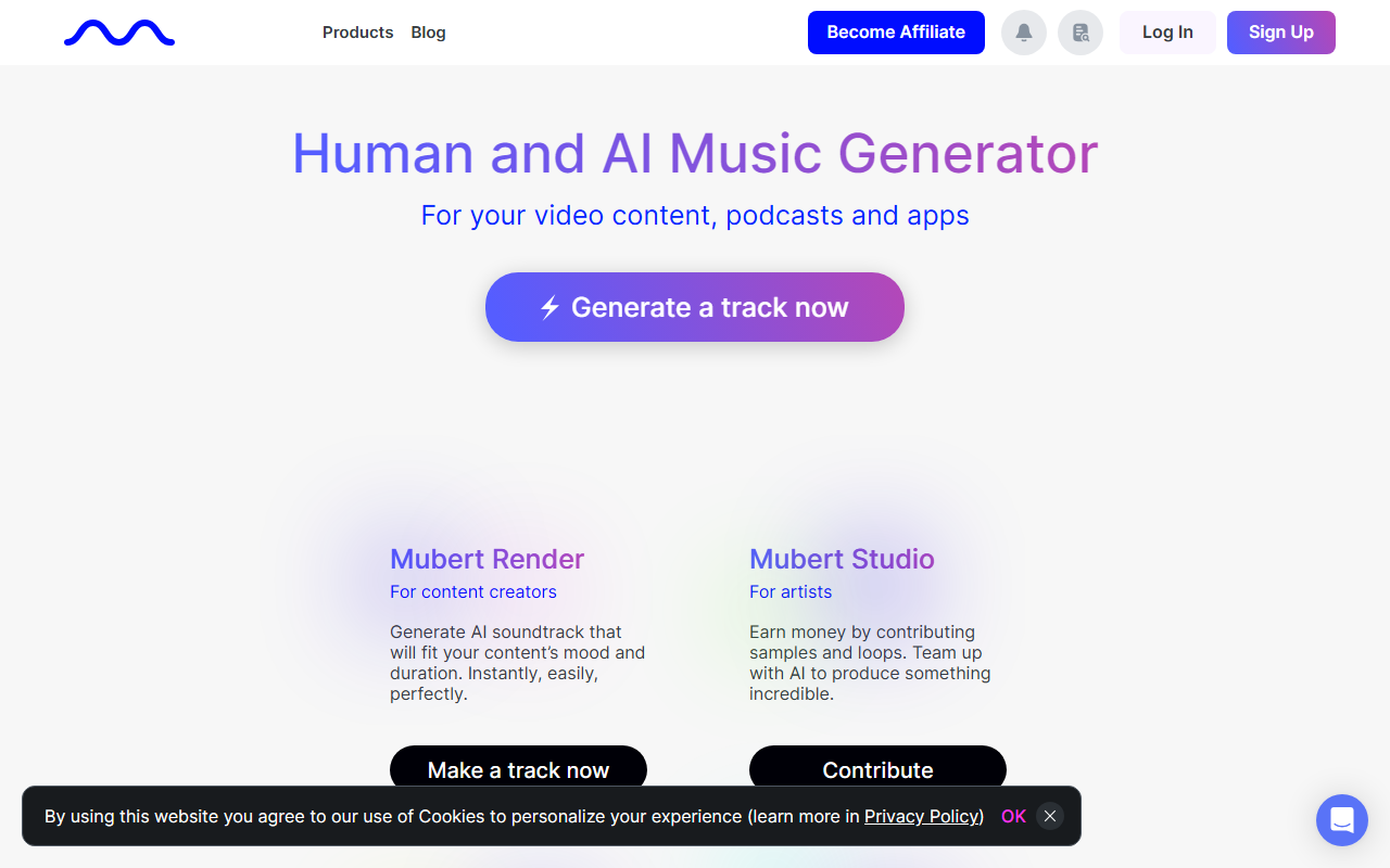 Mubert screenshot
