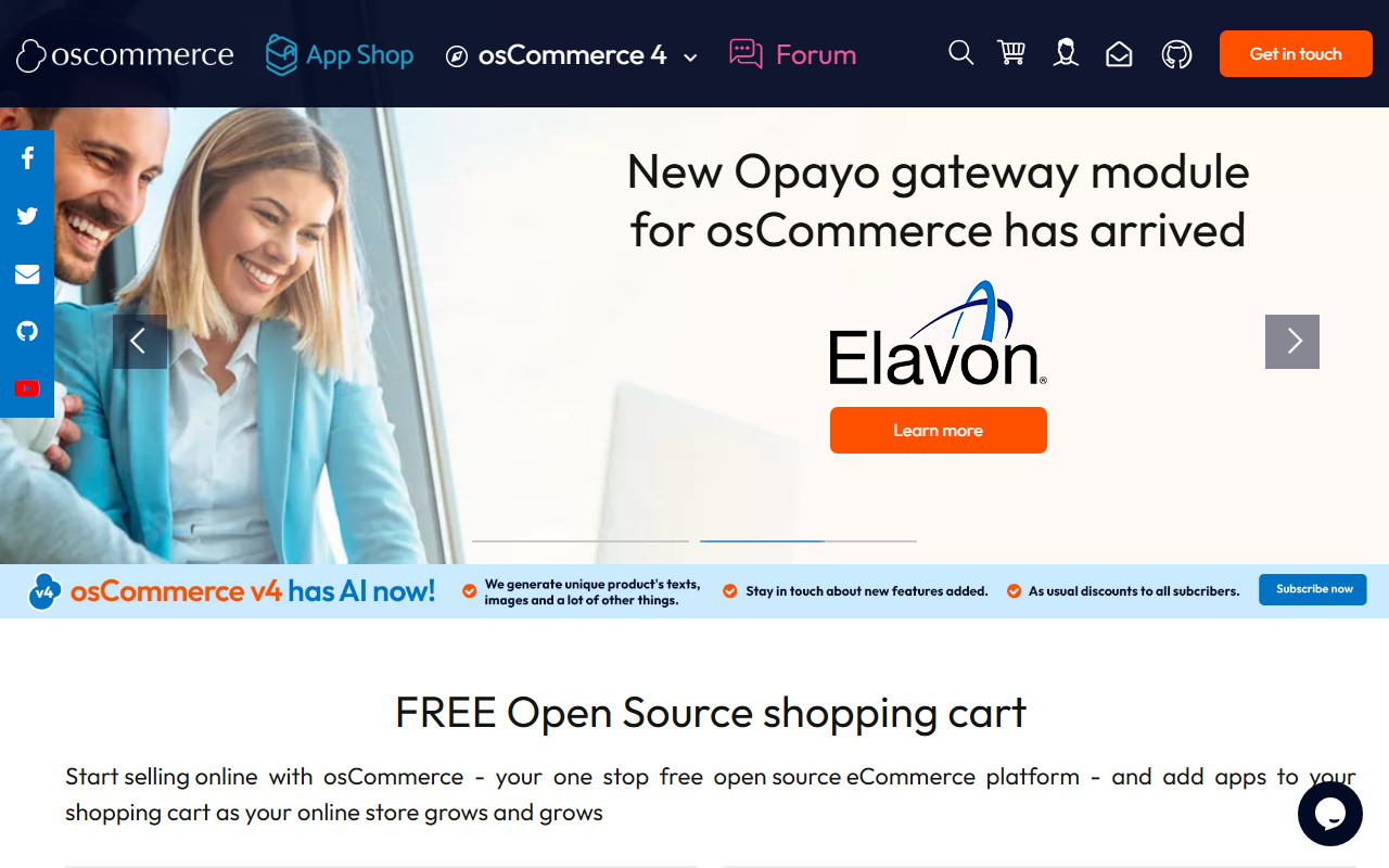 osCommerce screenshot