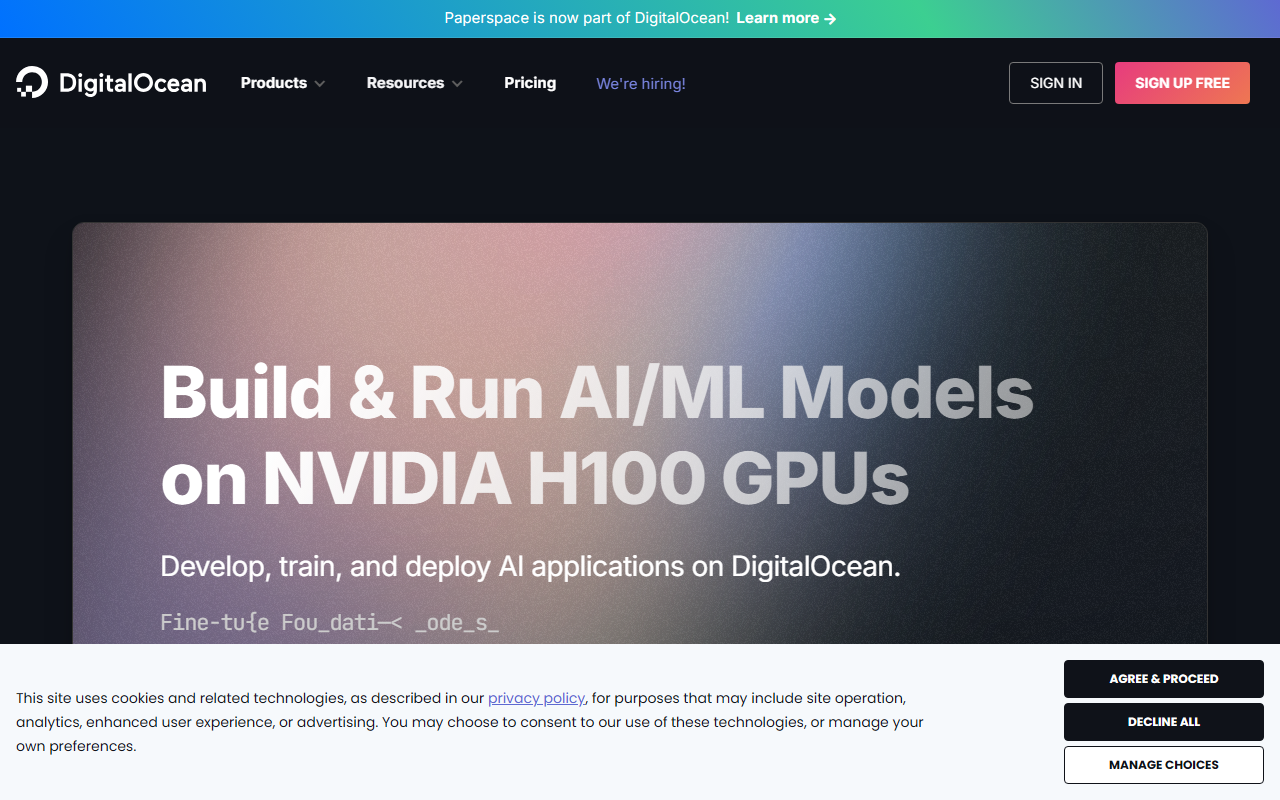Paperspace screenshot
