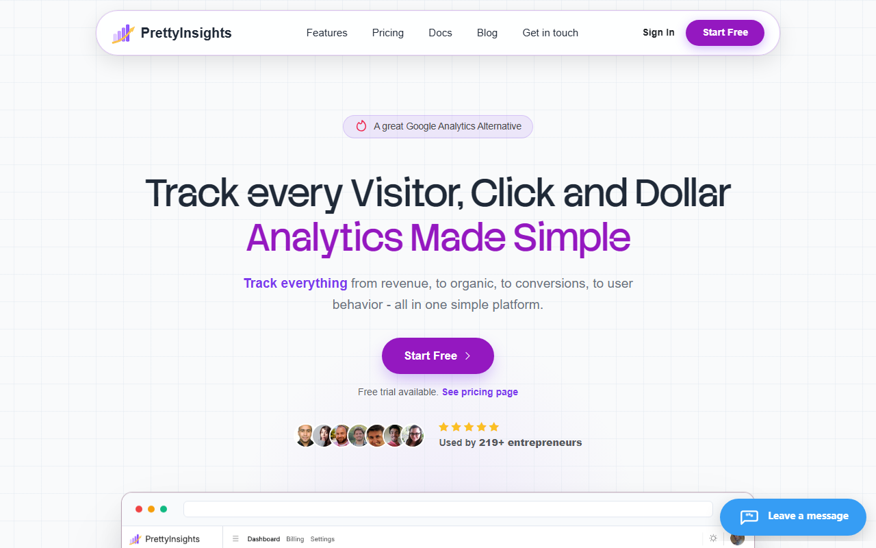 PrettyInsights screenshot