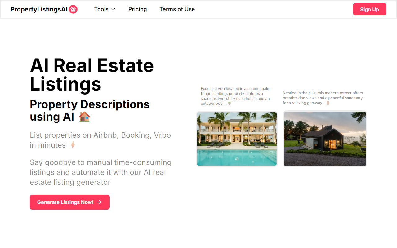 PropertyListingsAI screenshot
