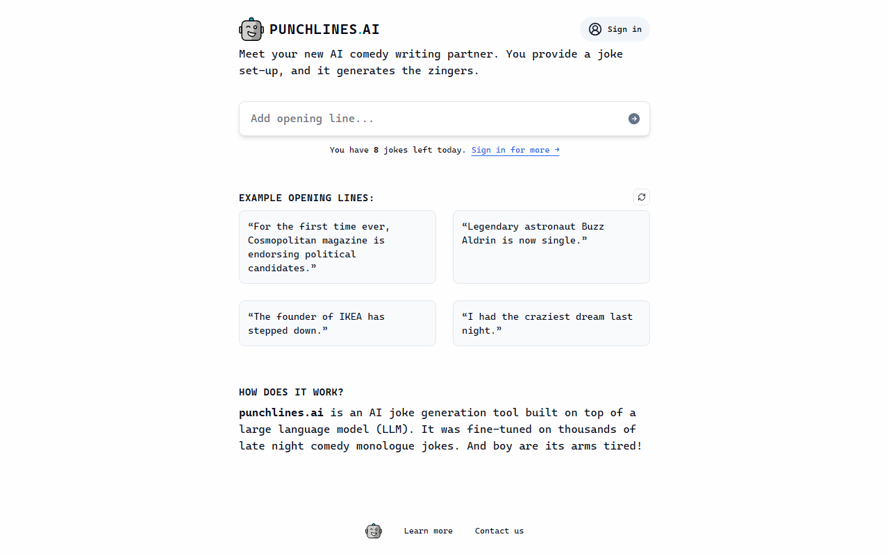 Punchlines.ai screenshot